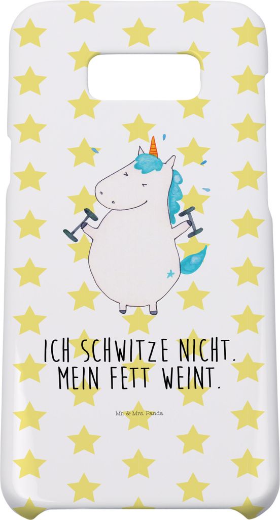 Mr. & Mrs. Panda Samsung Galaxy S8 plus Handyhülle Einhorn Fitness - Weiß - Geschenk, Sport, Gym, Abnehmen, Handy Case, Hülle, Unicorn, Fitnesss...