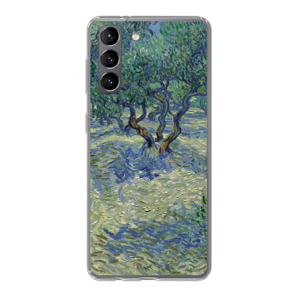 MuchoWow Handyhülle Schutzhülle Hülle für Samsung Galaxy S21 Der Olivenhain - Vincent van Gogh Silikon Softcase Handy Hülle - Softcase