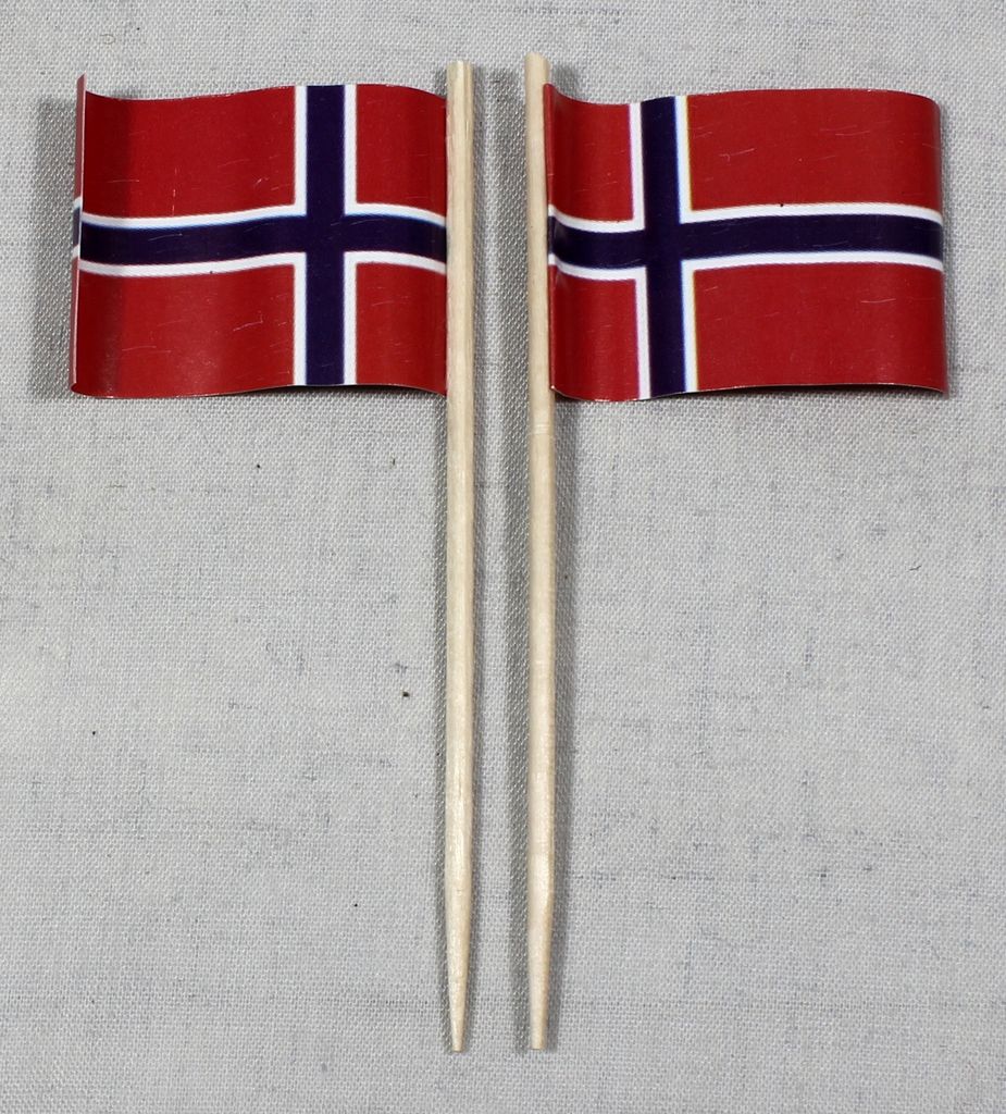 Party-Picker Flagge Norwegen Papierfähnchen in Produktbild 