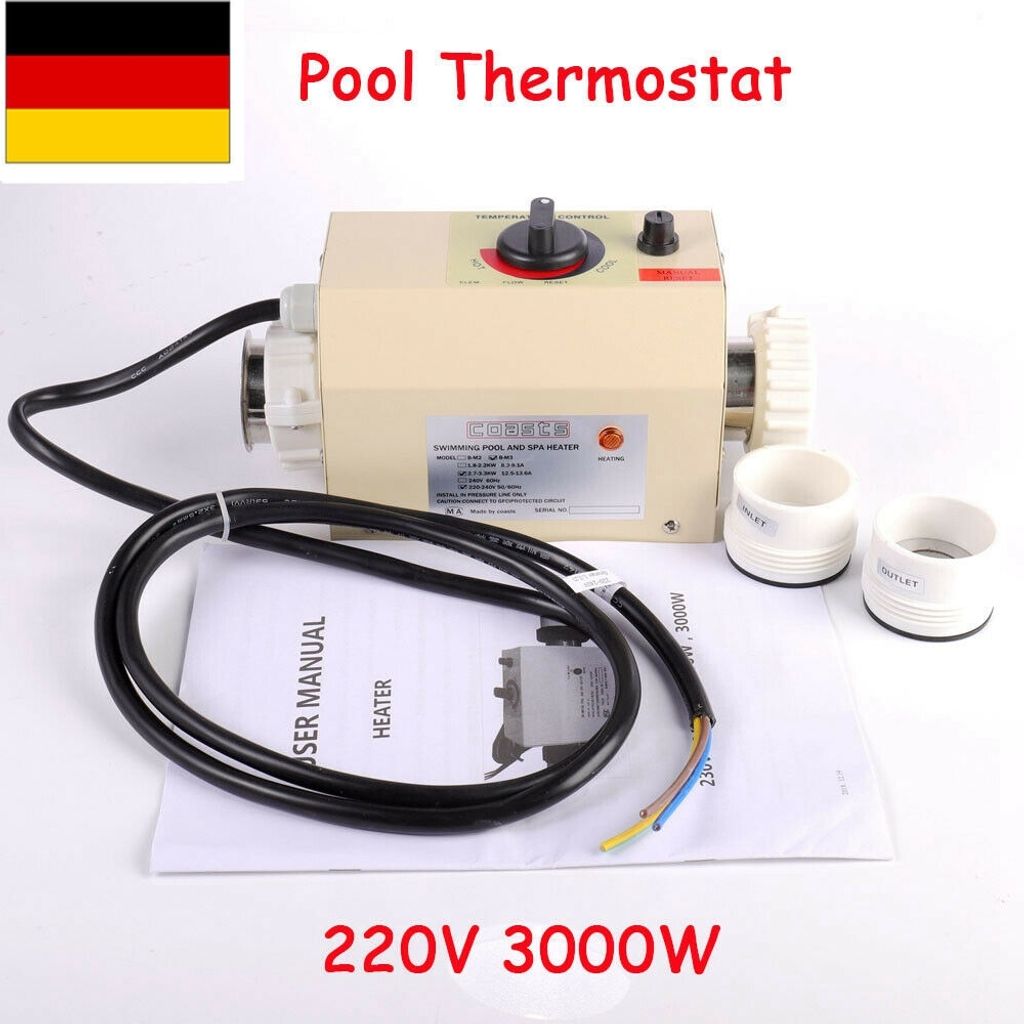 Thermostat 3KW Thermostat für Schwimmbad Elektrische Poolheizung, Schwimmbad SPA Elektroheizung Digitaler Thermostat-Temperaturregler für heiße ...