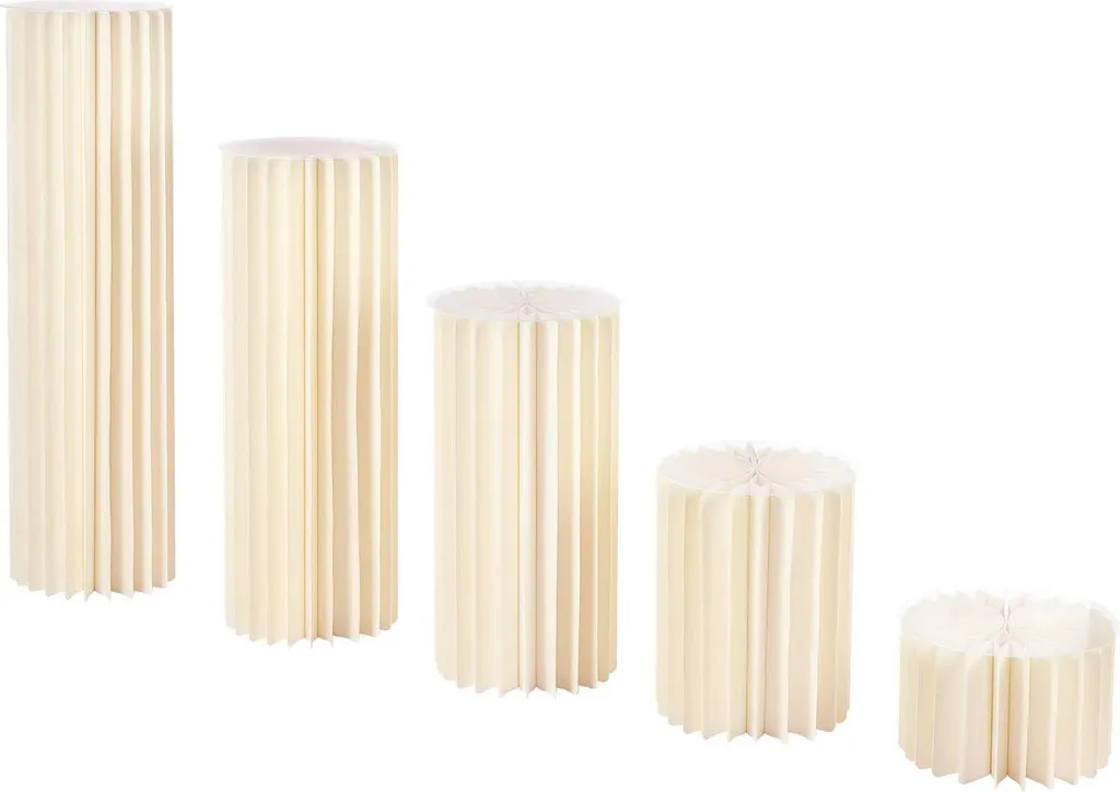 Support de décoration léger et stable : 5 Colonnes Pliables Blanches M - 12