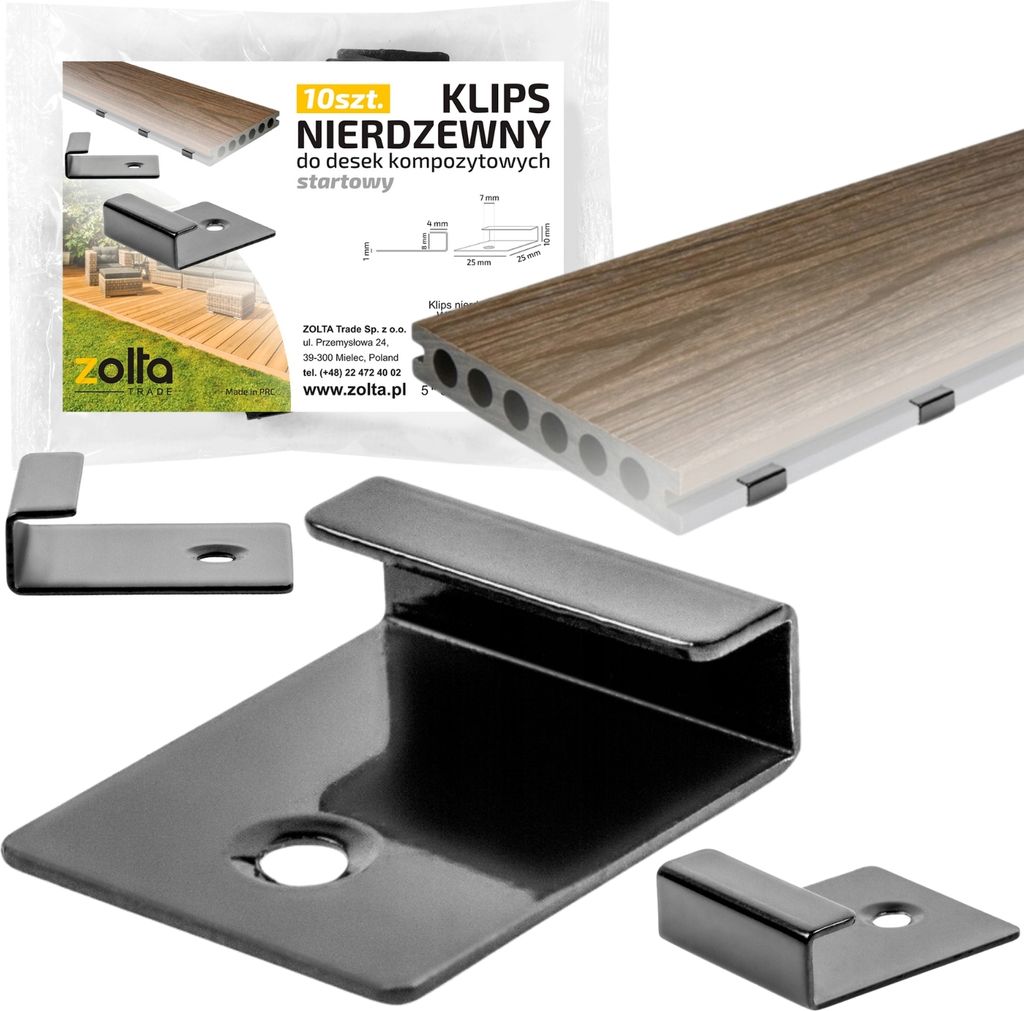 Clip di fissaggio iniziale per tavole da decking 10 pezzi Immagine del prodotto 