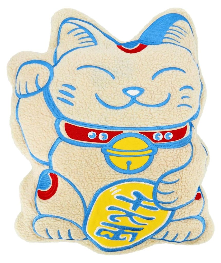 Kissenbezug Glückskatze 45x45 cm Plüsch Kissenbezug für Kinder Weiche Kissenbezüge Maneki-Neko Glückskatze Moderne Landhausstil Wohnkultur fü...