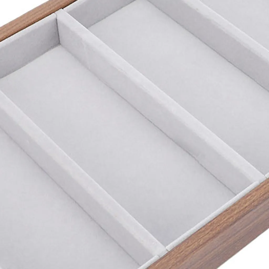 Plateau de Rangement Anti-Rayures Lunettes et Bijoux 7 Slots en Velours