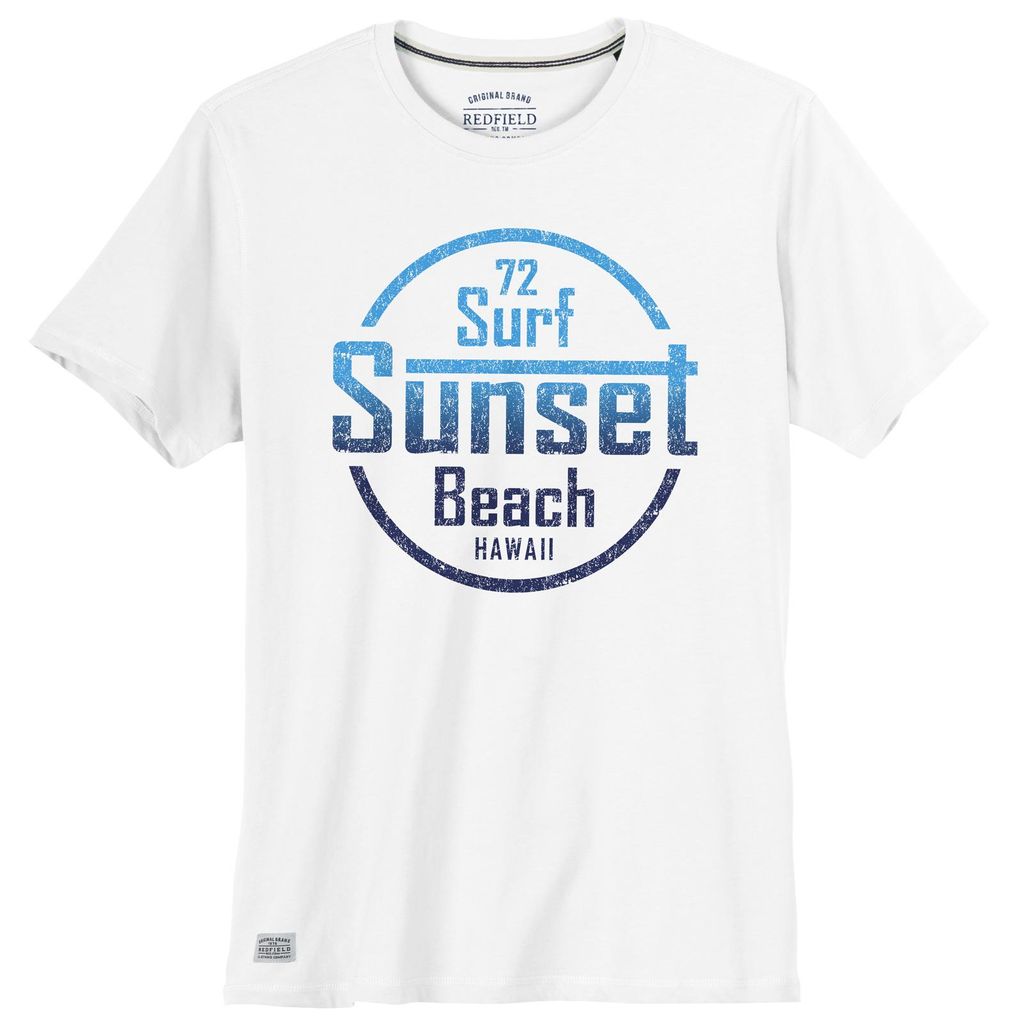 Redfield Übergrößen T-Shirt Print Sunset weiß