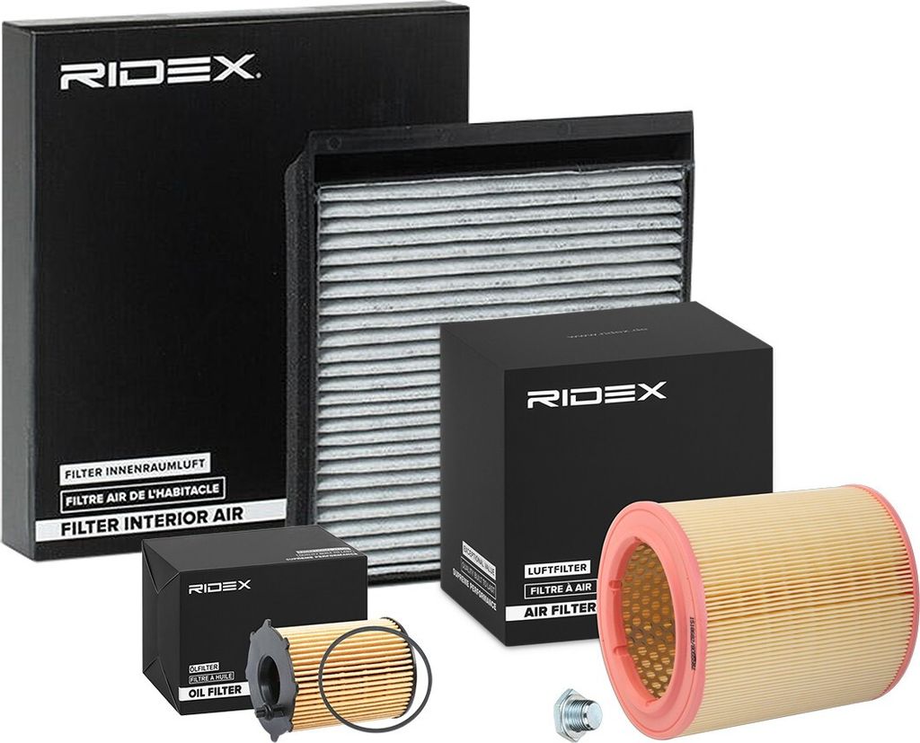 RIDEX Filterset Inspektionspaket Filtersatz passend für PEUGEOT PARTNER Combispace (5F) PARTNER Kasten (5) für CITROËN Berlingo / Berlingo First