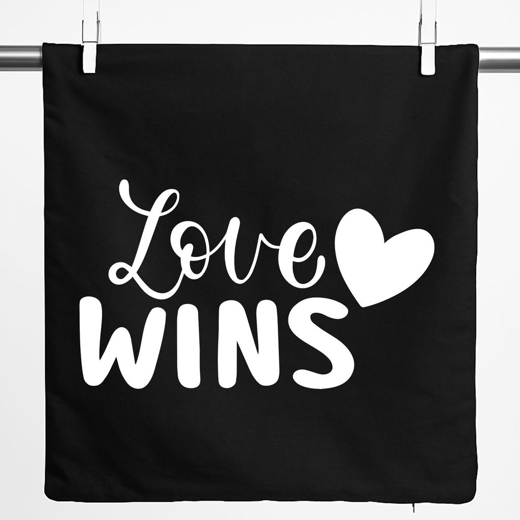 Huuraa Kissenbezug Love wins Herz 40x40cm Black Baumwolle Produktbild 