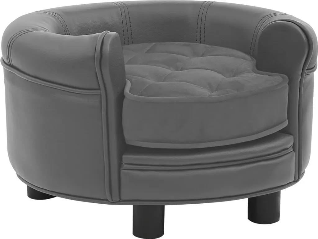 Canapé pour chien Gris Anti-Stress en Peluche pour Sommeil Réparateur