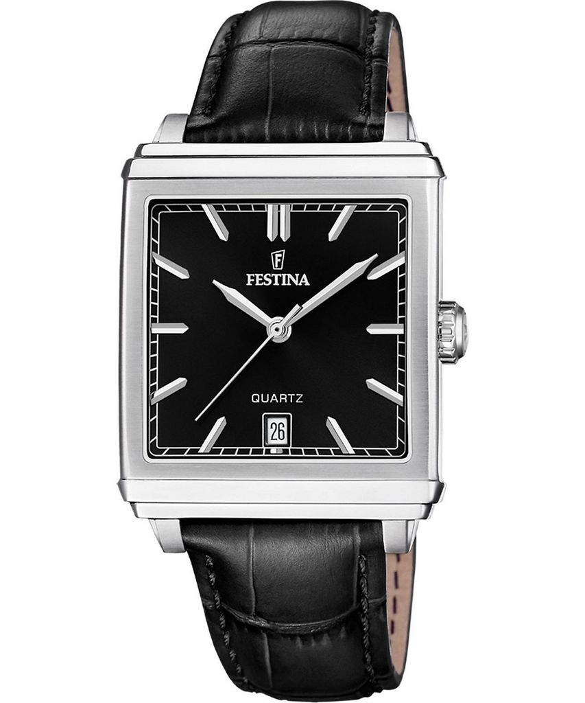 Festina Herren Uhr Fashion Leder Armbanduhr schwarz Produktbild 