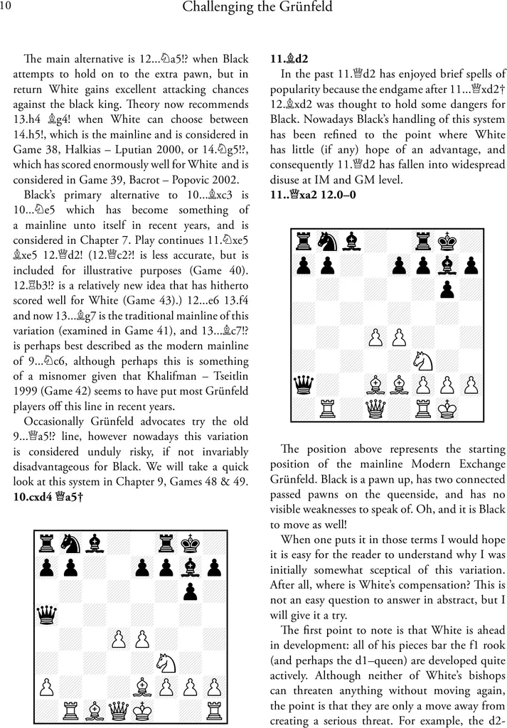 Livre d'échecs Challenging the Grunfeld, Répertoire pour les Blancs