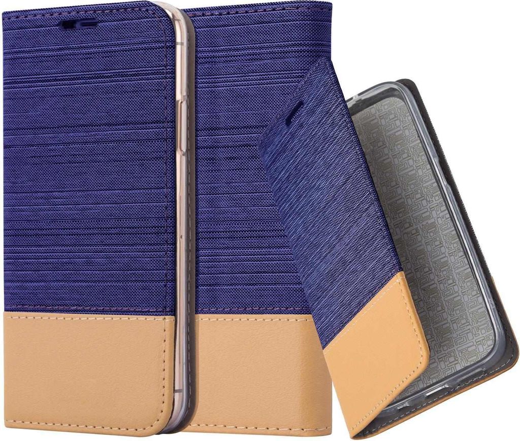 Cadorabo Hülle für Apple iPhone 13 PRO MAX Schutzhülle in Blau Handy Hülle Etui Book Case Cover