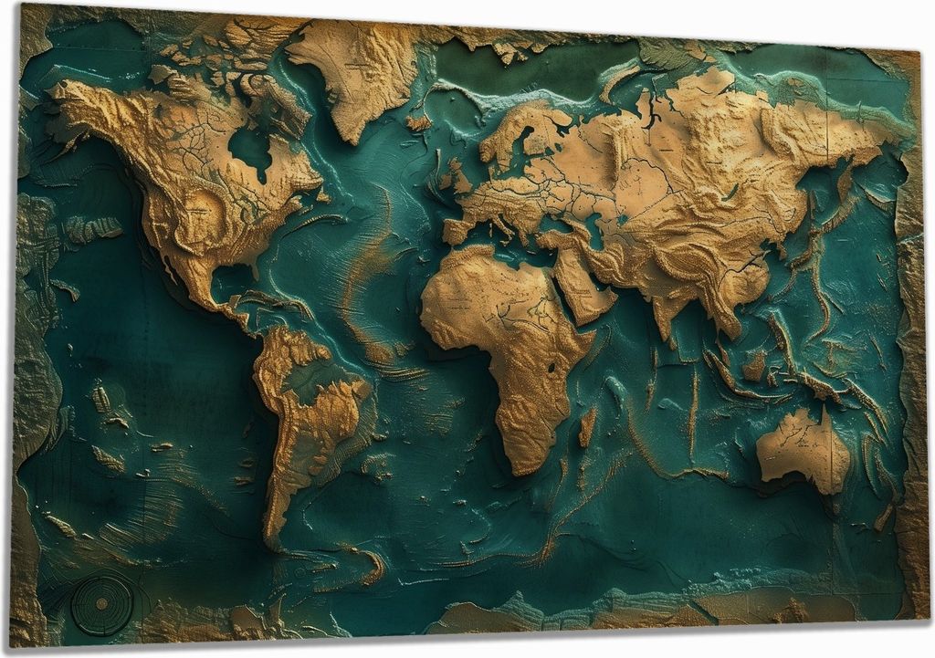 Wallario Herdabdeckplatte aus Glas, Größe 80 x 52 cm 1-teilig, Motiv Die Welt von oben