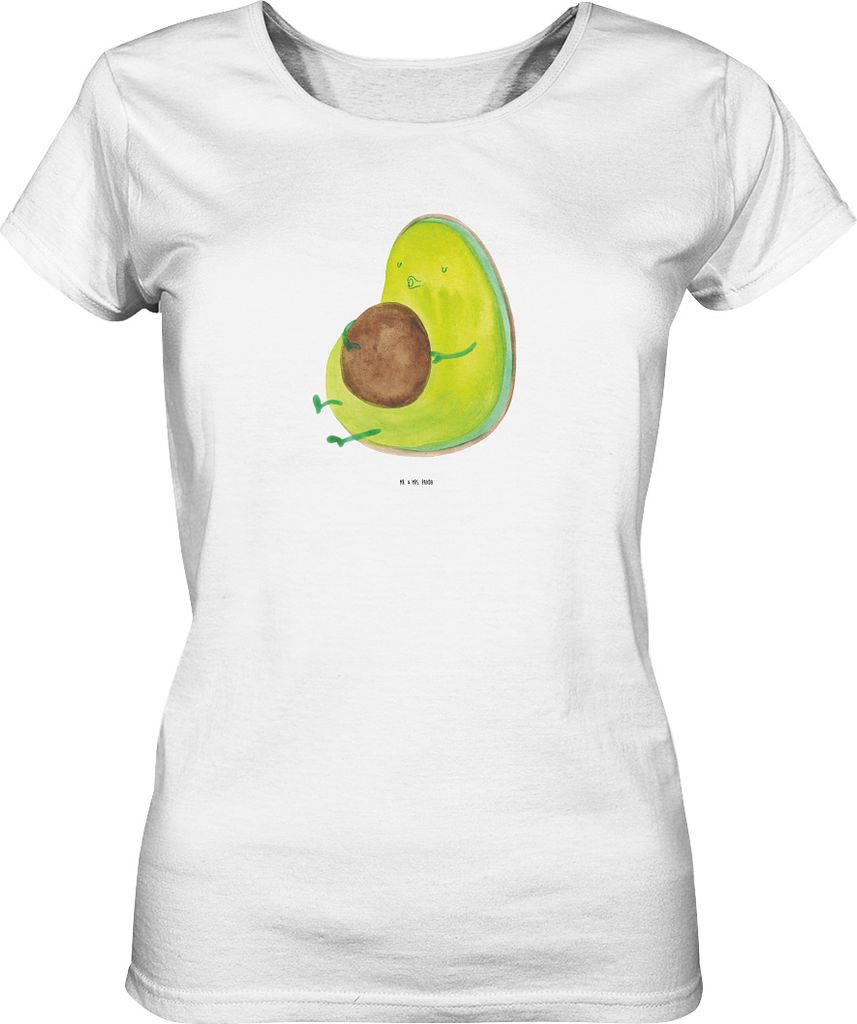 Mr. & Mrs. Panda Oberteil Damen Avocado Pfeifen Größe S - Weiß - Geschenk, Diät, Shirt Mit Print, Ernährung, Abnehmen, Basic, T-Shirt für Frauen