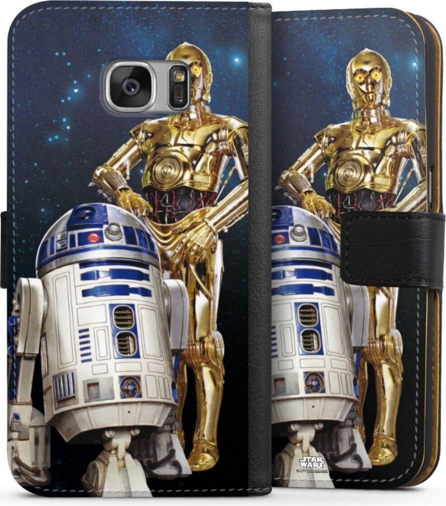 DeinDesign Klapphülle für Samsung Galaxy S7 Handytasche Lederhülle Tasche Star Wars Weltall R2D2