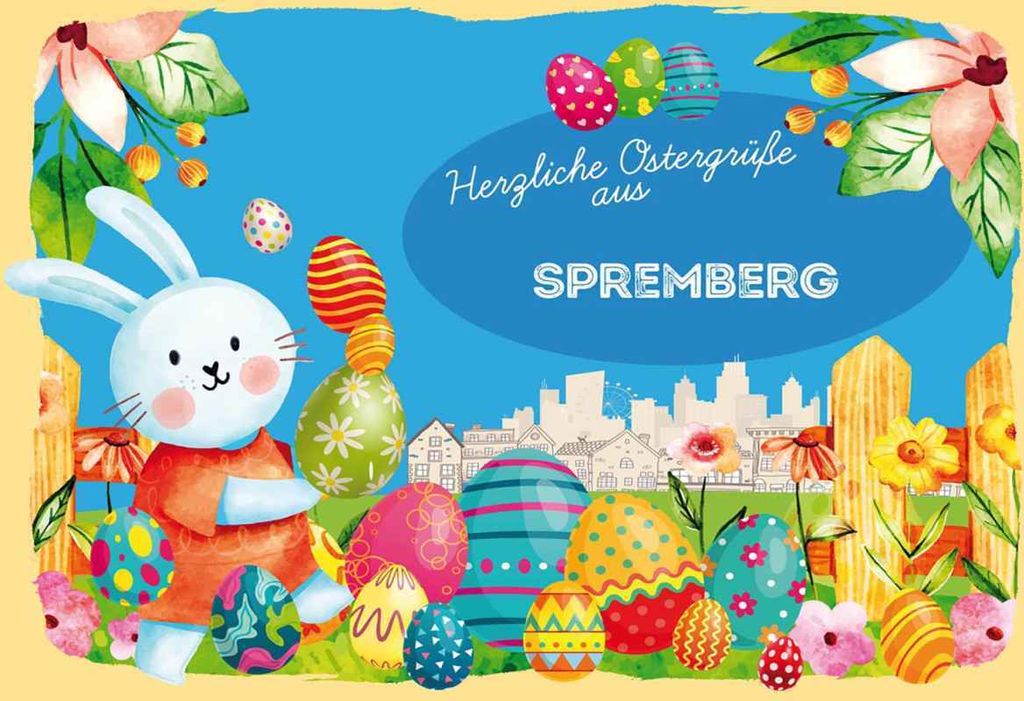 vianmo Holzschild 20x30 cm Ostergrüße SPREMBERG Ostern