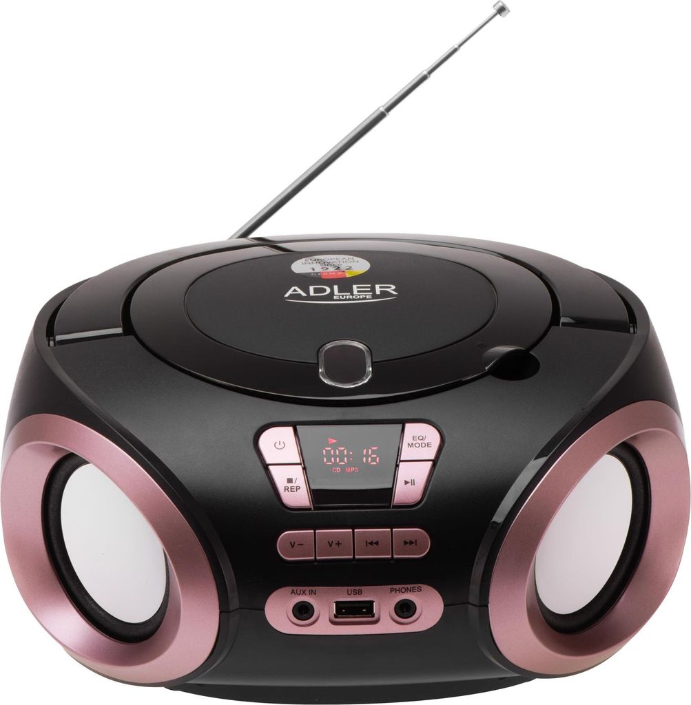 RADIO PRZENOŚNE BOOMBOX CD AUDIOi MP3 USB AUX LCD RADIO FM Zdjęcie produktu 
