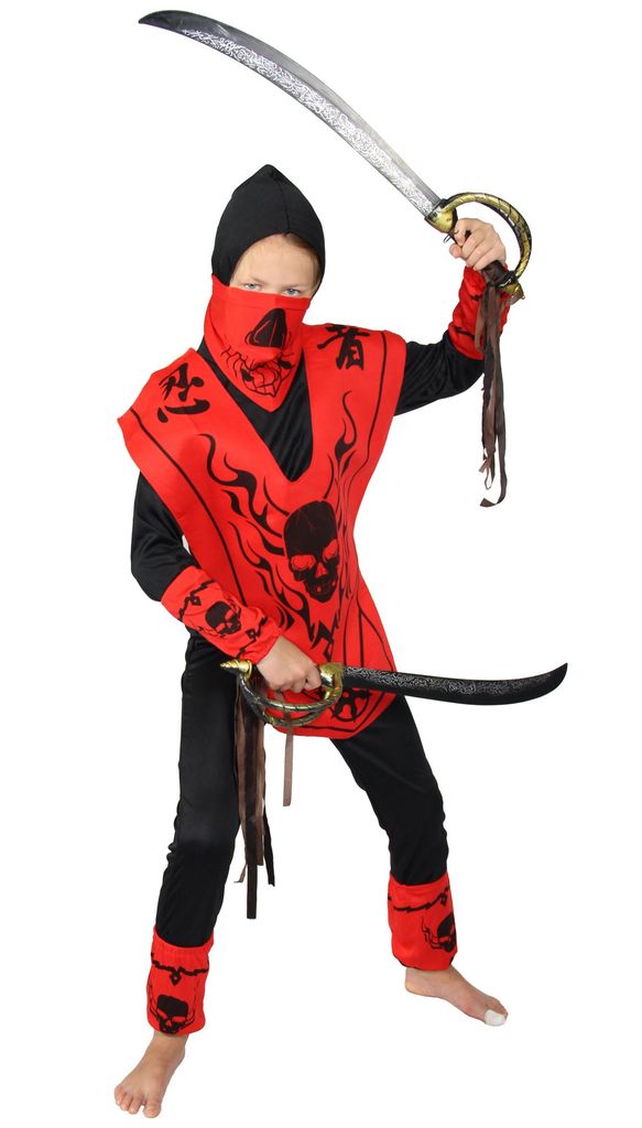 110-152 schwarzes Ninjakostüm Kostüm Ninja für Kinder Kinderkostüm Gr 