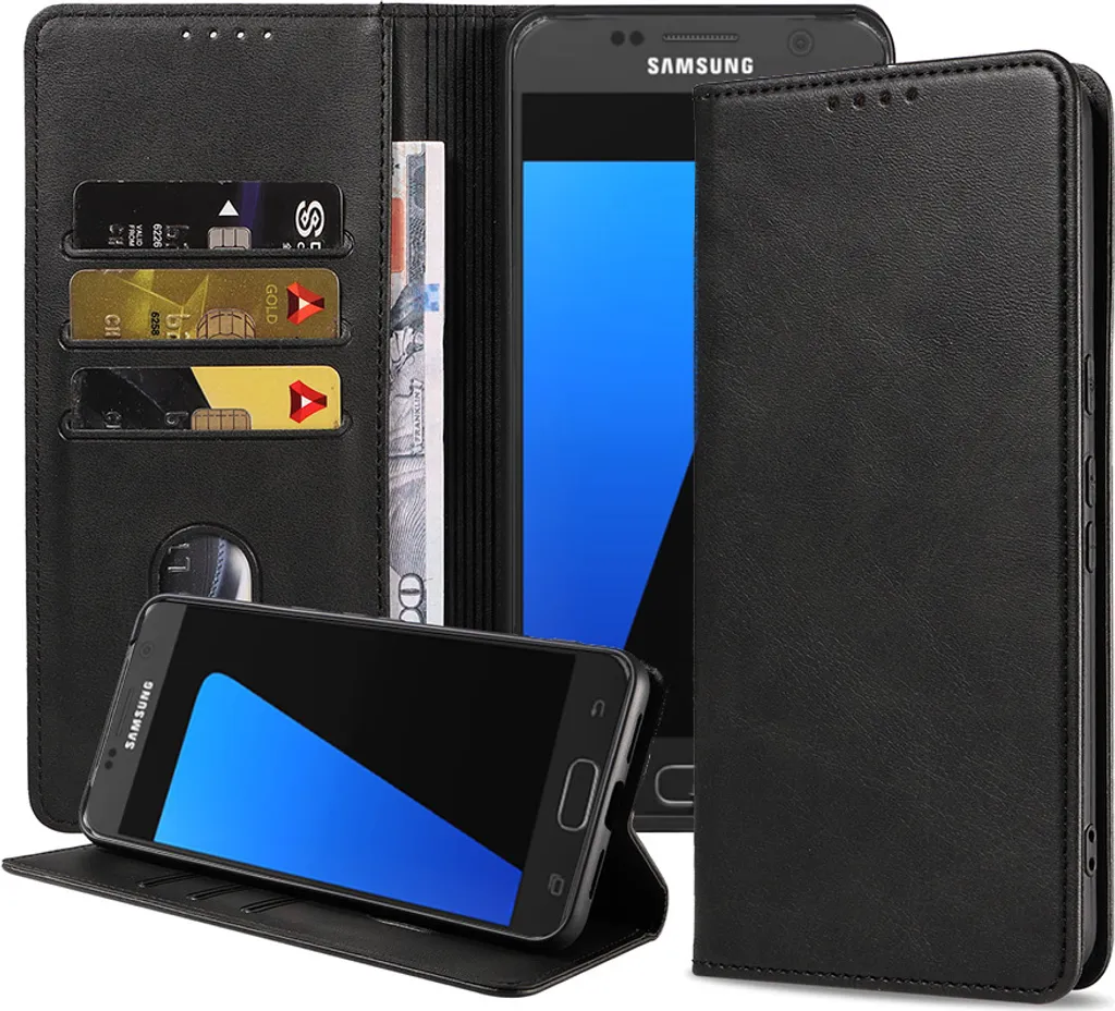 Custodia Samsung S7 Smartphonica Nera - Eleganza Quotidiana in Ecopelle