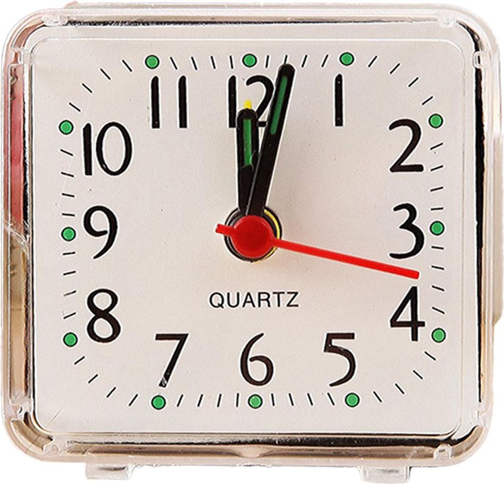 Studentenwecker, modische Uhr, niedliche Uhr, Nachttischuhr aus Kunststoff, elektronisch, weiß
