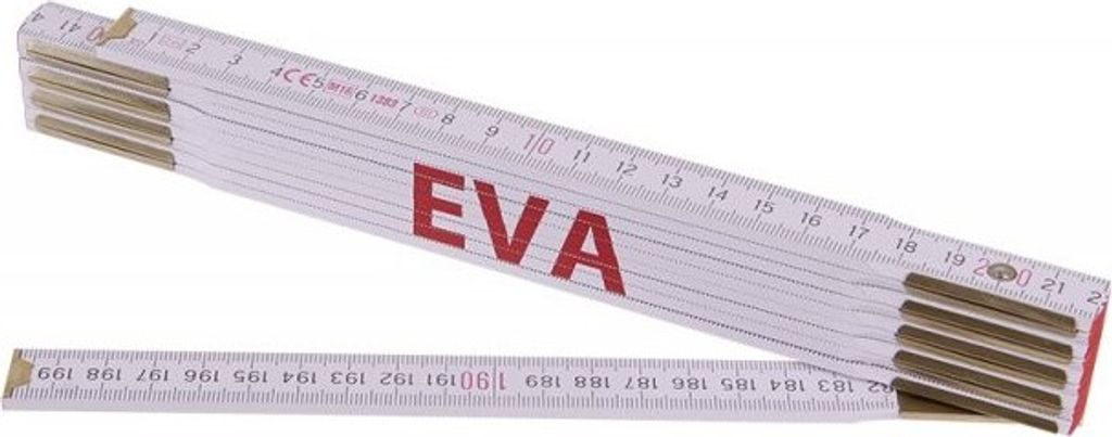 LEVIOR - Zollstock (Gliedermaßstab) 2m EVA (PROFI, weiß, Holz)