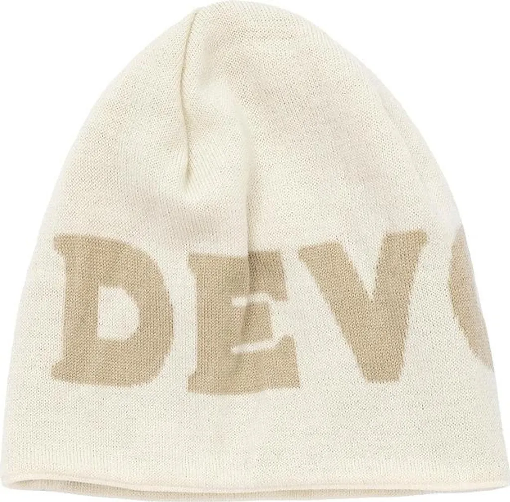 Bonnet Devold Logo Merino Beanie en pure laine respirante blanc uni
