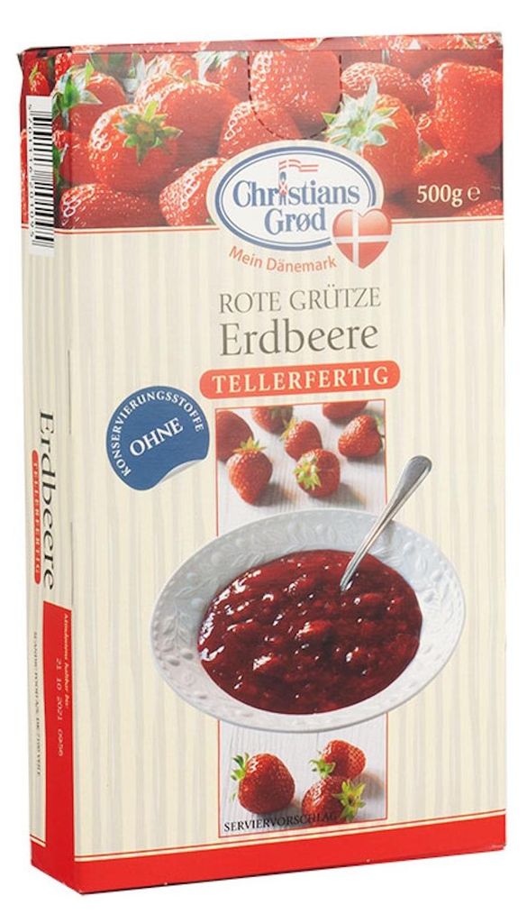 Dänische Rote Grütze Erdbeer 500g Produktbild 