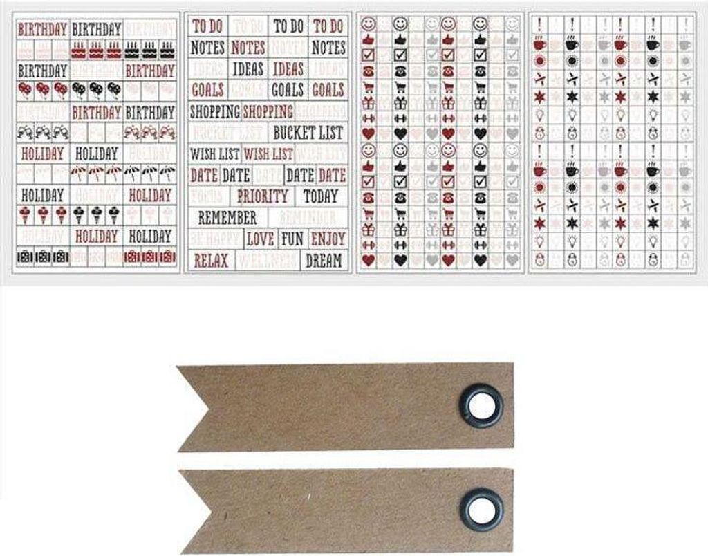 Kalender Aufkleber - Symbole & Notizen + 20 Wimpel Kraft Produktbild 