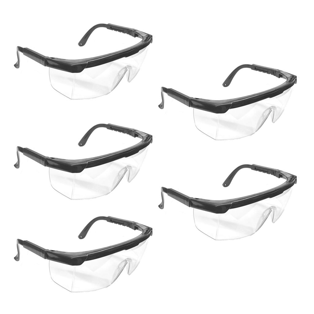 5er Set Schutzbrille mit verstellbarem Bügel Arbeitsschutzbrille Augenschutz 