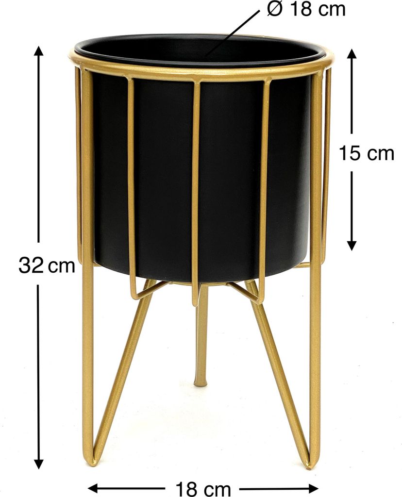 DanDiBo Sgabello per fiori in metallo nero quadrato 62 cm Tavolino per
