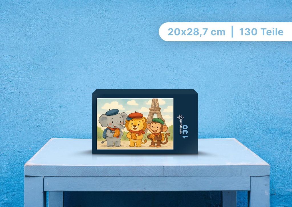 hansepuzzle 110933 - Raffi, Buschi und Milo Puzzle, 130 Teile, Kinder, 28,7 x 20,0cm mit hochwertiger Aufbewahrung, Kartonbox & Beutel