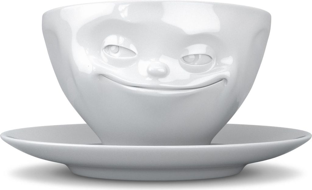 TV Kaffeetasse grinsend weiß 200 ml Tasse Milchkaffee Produktbild 