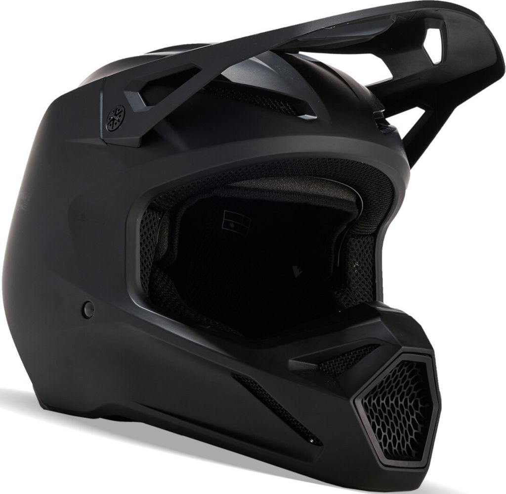 FOX V1 Matte Black 2023 Jugend Motocross Helm, schwarz matt, Y/S (49/51)
