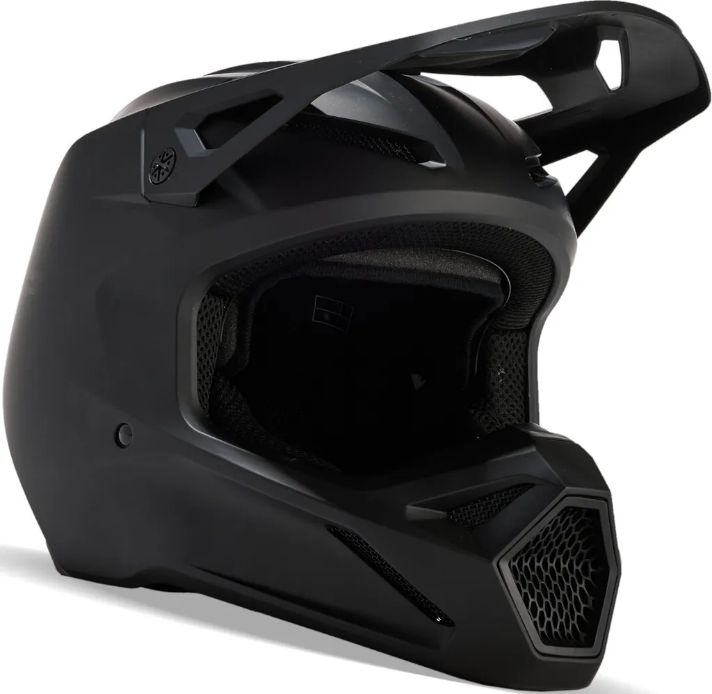 Casque FOX V1 Junior 2023 Noir Mat : Sécurité et Confort pour Jeune Pilote