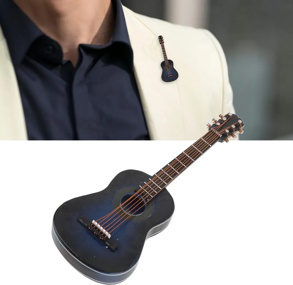 Spilla Chitarra Blu Fashion: Accessorio Urban per Lui e Lei Vintage