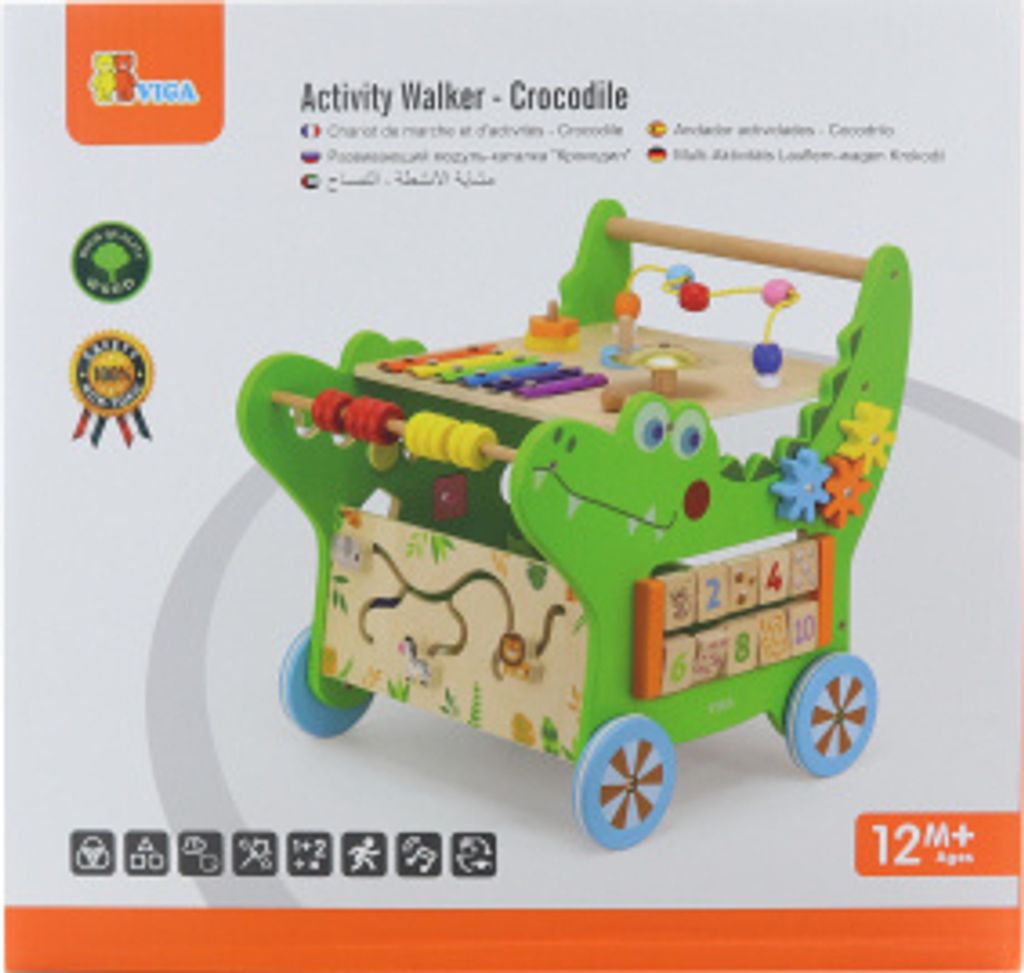 VIGA Dřevěné Vzdělávací Chodítko Krokodýlek 12v1 Obrázek produktu 