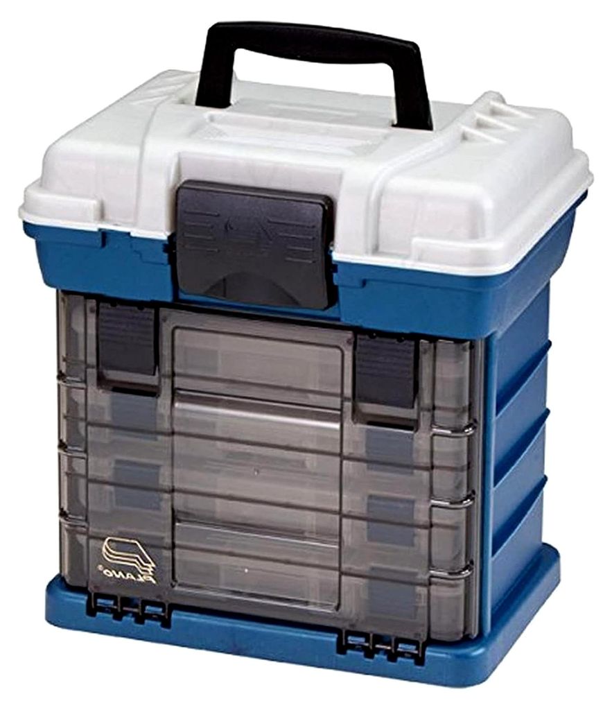4-By Rack System 3650 Tackle Box, Premium Tackle Storage, Blau Metallic/Silber