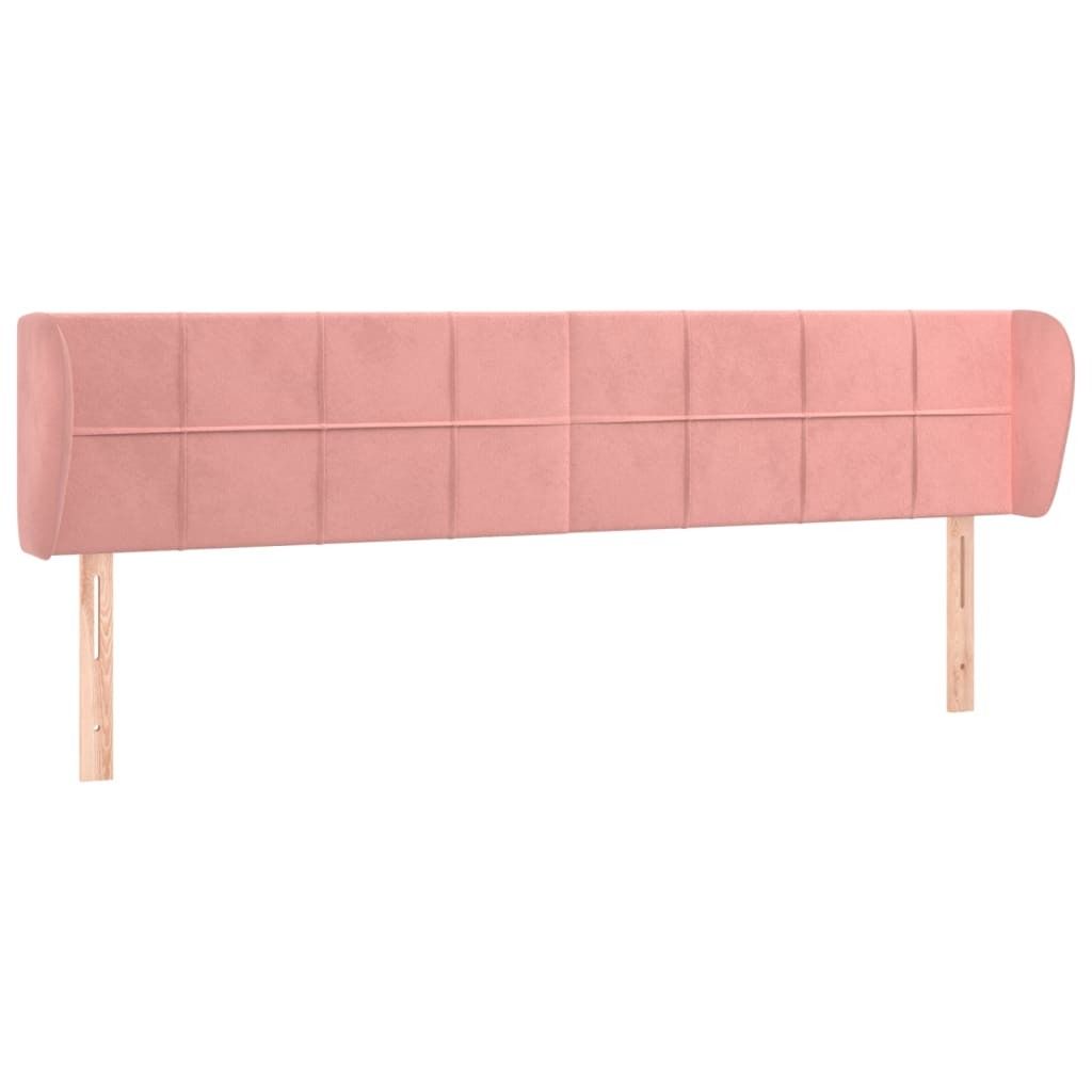 Kopfteil mit Ohren Rosa 203x23x78/88 cm Samt