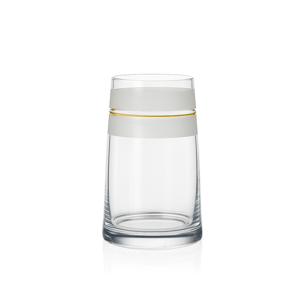Crystalex Bohemia Kristallvase „Stripes“ Gelb und Matt 180 mm – farbige Tischvase aus Kristallglas, modernes Design