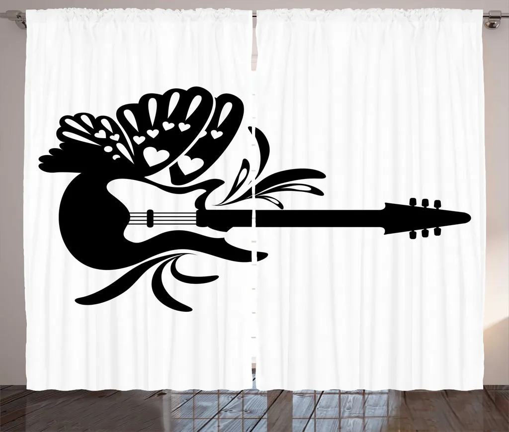 Rideau à fronces ABAKUHAUS Musique avec guitare électrique 280 x 225 cm