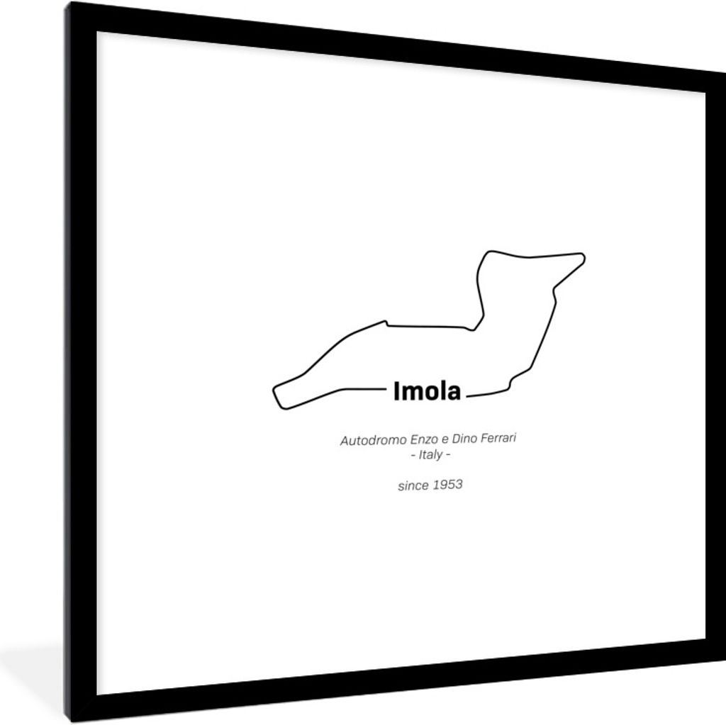 MuchoWow Gerahmtes Poster Imola - Formel 1 - Rennstrecke 40x40 cm - Poster mit Schwarzem Bilderrahmen Wandposter Rahmen Foto Bilder - Poster - Pl...