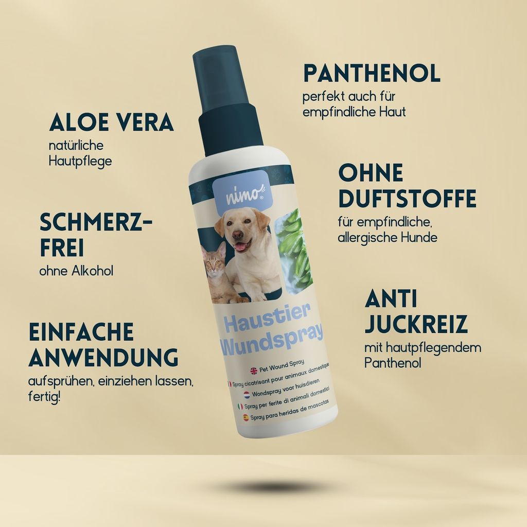 nimo Haustier Wundspray mit Aloe Vera & Panthenol |