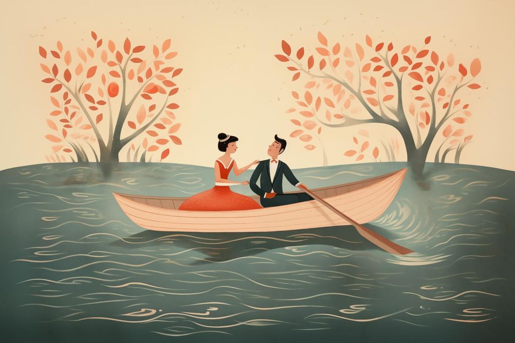 Plakat 30x20cm Romantische Flucht am Fluss