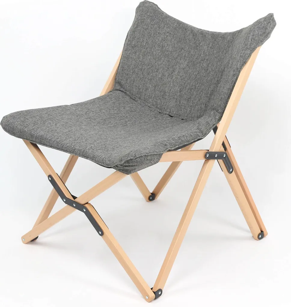 Chaise de régie pliable Bosso : gain de place et confort en bois et gris