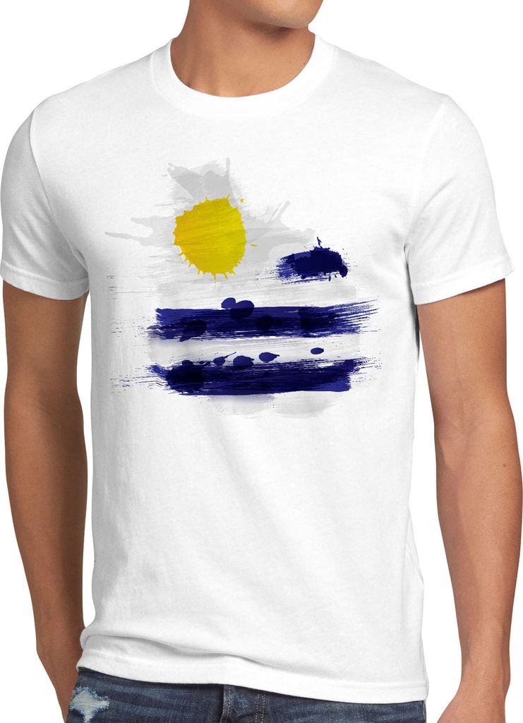 BaumwolleCloud Flagge Uruguay Herren T-Shirt Fußball Sport Flag WM EM Fahne
