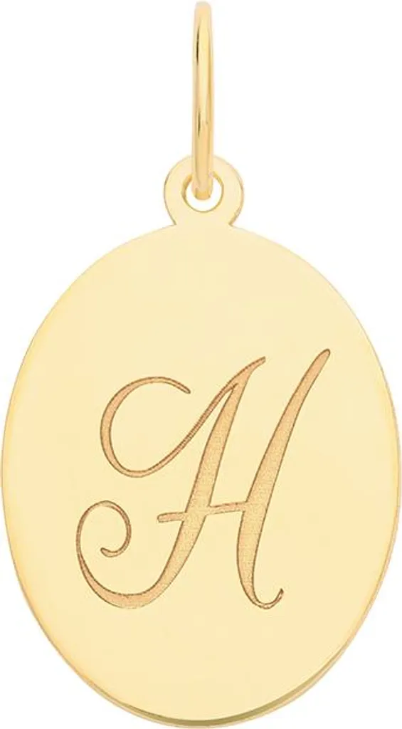 Cadeau Anniversaire Femme : Pendentif Initiale Or 375/1000 - Taille 18mm