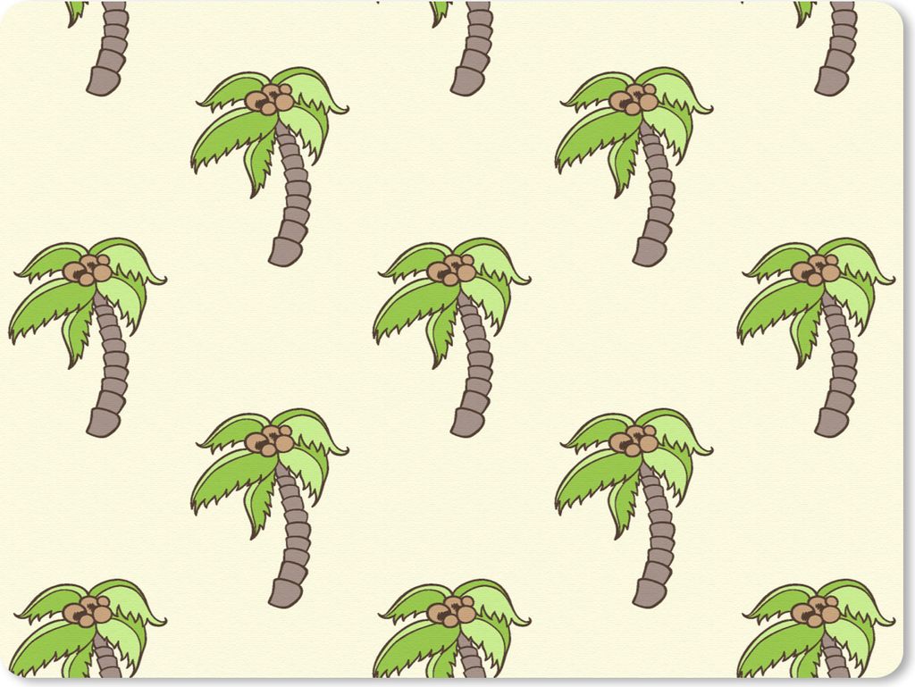 MuchoWow Mauspad Mousepad Palme - Muster - Kokosnuss - Tropisch 40x30 cm - Mousepads - Maus Mat - Pad - Mausunterlage - Anti Rutsch