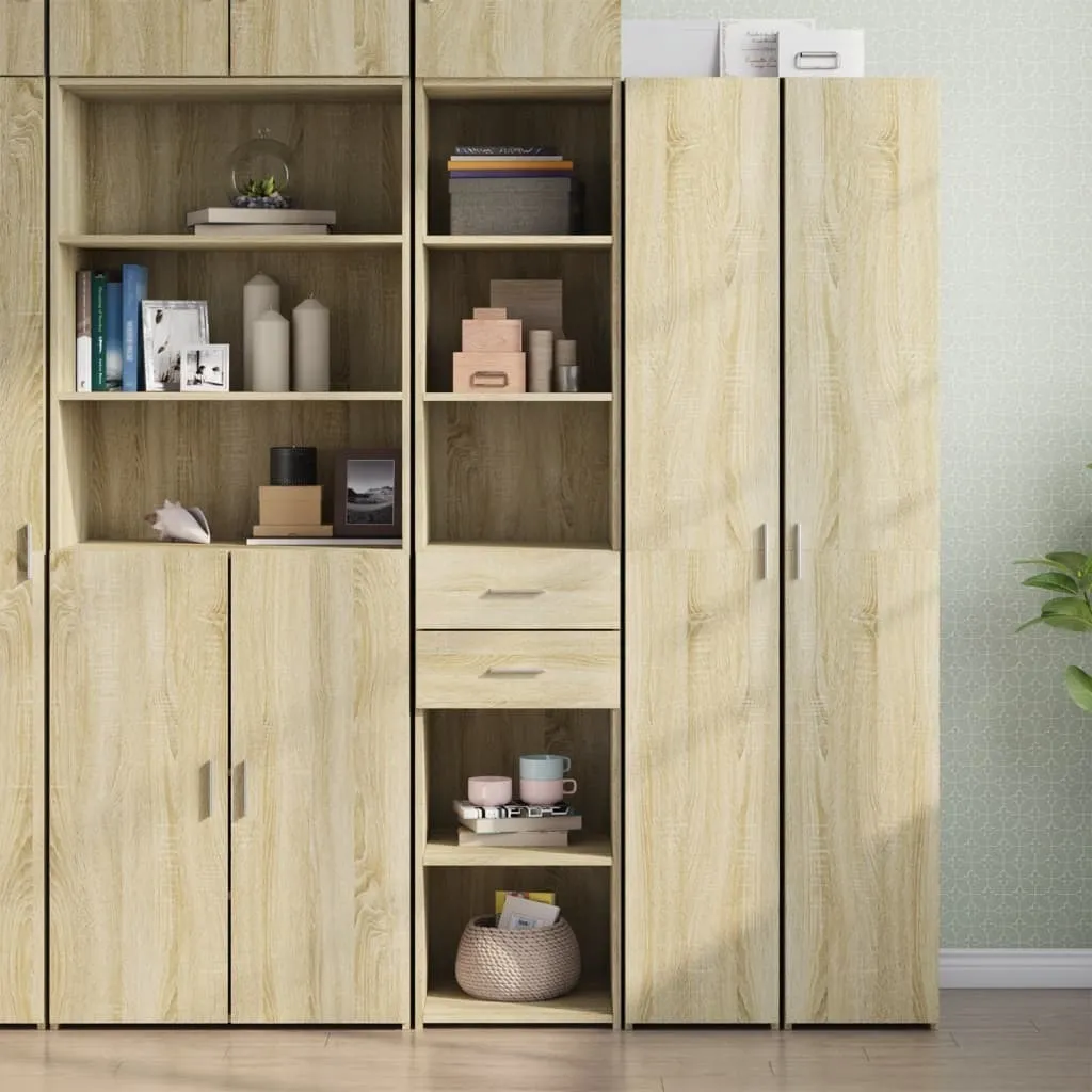 vidaXL Credenza Sonoma-quercia 40x42,5x185 cm Materiale a base di legno
