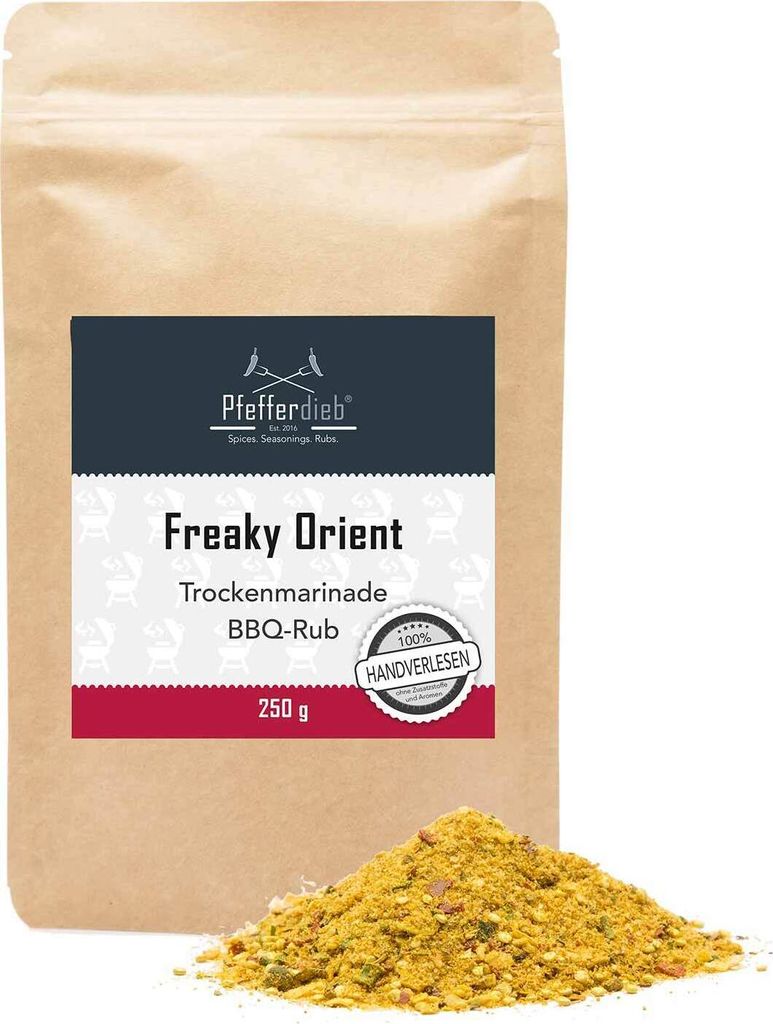 Pfefferdieb - Freaky Orient - Premium Grillgewürz, Trockenmarinade, BBQ Rub, 250g