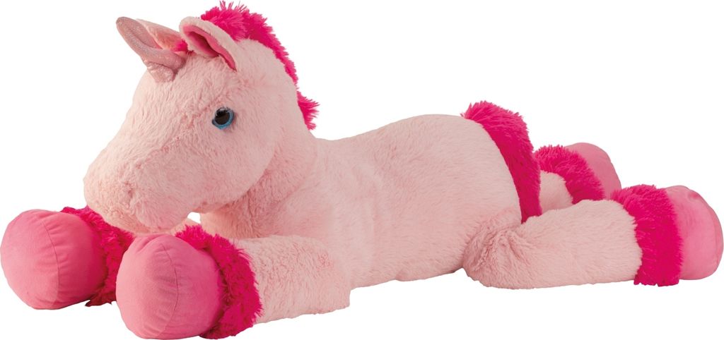Kuscheliges riesiges Plüsch Einhorn Plüschtier Kuscheltier XXL 110 cm Lang in rosa/pink zum liebhaben