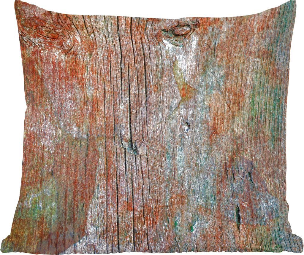 MuchoWow Zierkissen Sofakissen Wohnzimmer Dekokissen 60x60 cm Industriell - Regal - Holz - Rost - Sitzfläche - Foto Polster
